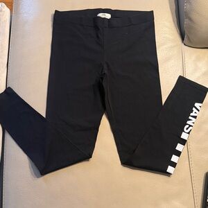 Vans Kids Black Leggings with White Logo